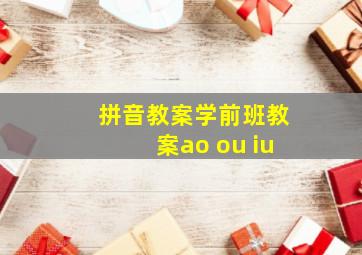 拼音教案学前班教案ao ou iu